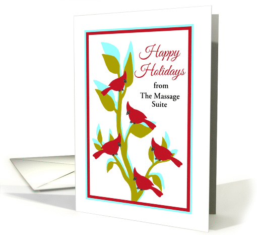 Custom Christmas for Business Red Cardinals in Tree card (1398328)