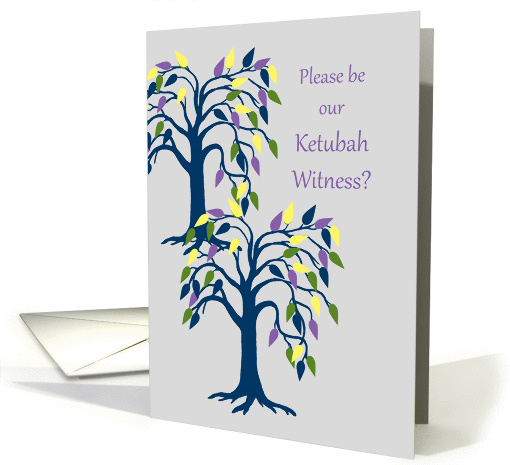 Invitation Ketubah Witness Colorful Trees card (1400048)