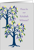 Invitation Ketubah Witness Colorful Trees card