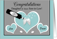 Engagement Daughter and Future Son-in-Law Hearts and Champagne card