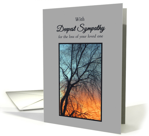 Sympathy Beautiful Tree Silhouette in Glowing Winter Sunset card