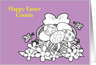 Custom Easter Coloring Book Basket of Eggs Flowers Butterflies card