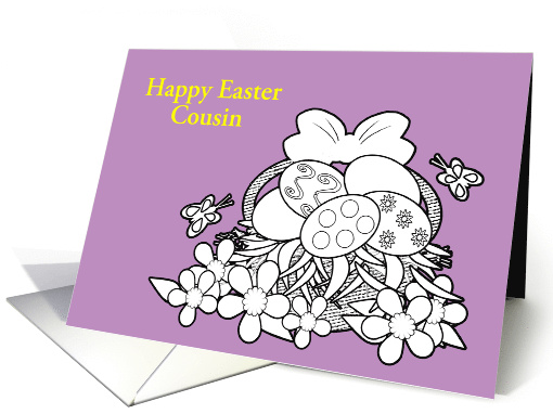 Easter Custom RelationShip Coloring Book Basket of Eggs card (1424850)