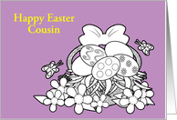 Easter Custom RelationShip Coloring Book Basket of Eggs card