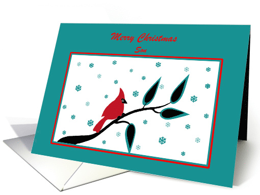 Custom Relationship Christmas Red Cardinal Bird on Branch card