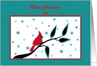 Custom Relationship Christmas Red Cardinal Bird on Branch card