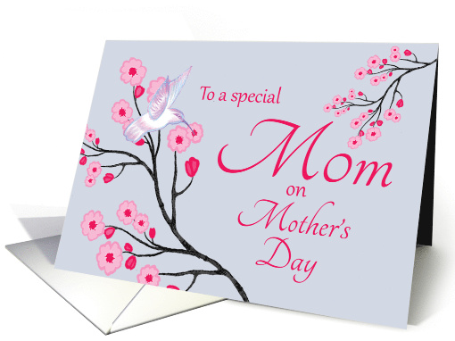 Mom Mother's Day from Daughter Cherry Blossoms and Hummingbird card