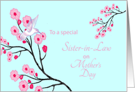 Sister-in-law Mother’s Day Cherry Blossoms and Hummingbird card