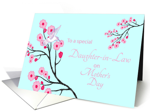 Daughter-in-law Mother's Day Cherry Blossoms and Hummingbird card