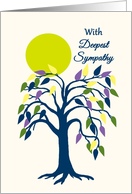 Sympathy Colorful Stylistc Tree and Big Yellow Moon card