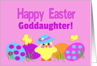 Goddaughter Easter Cute Chick Colorful Painted Eggs card