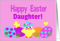 Daughter Easter Cute Baby Chick Colorful Painted Eggs card