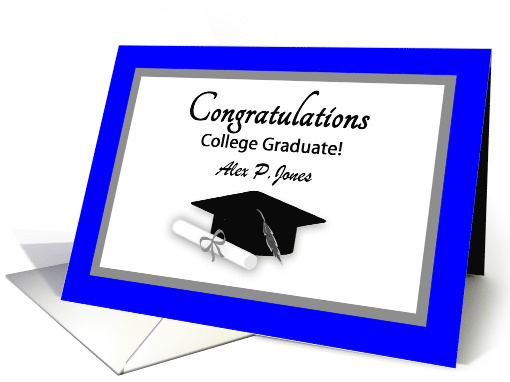 Graduation Custom Name College Grad Cap Diploma card (1520670)