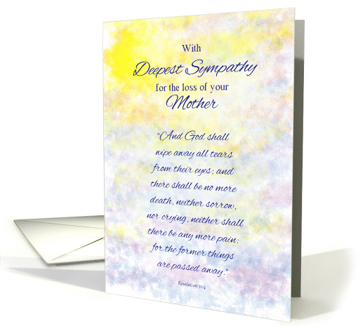 Mother Sympathy Religious Bible Quote Revelation 21:4 card (1521662)