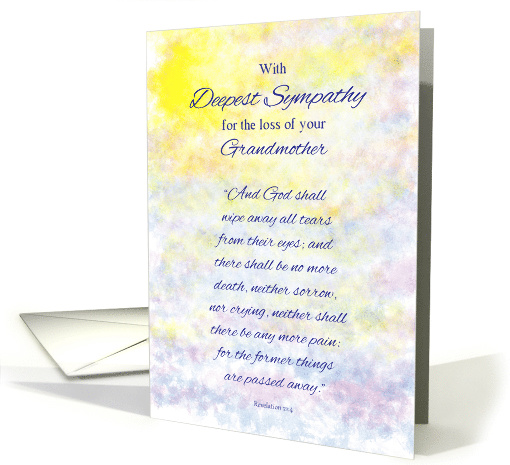 Grandmother Sympathy Religious Bible Quote Revelation 21:4 card