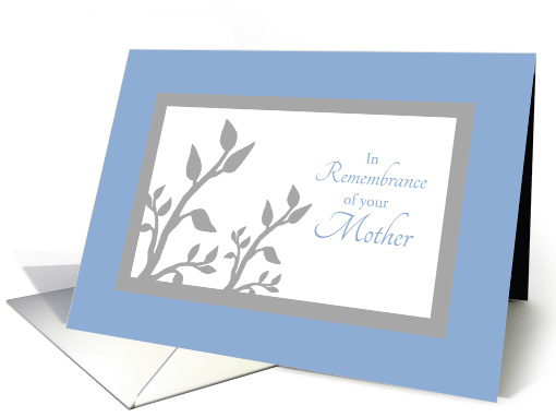 Mother Death Anniversary Remembrance Tree Branch Silhouette card