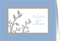 Mother Death Anniversary Remembrance Tree Branch Silhouette card