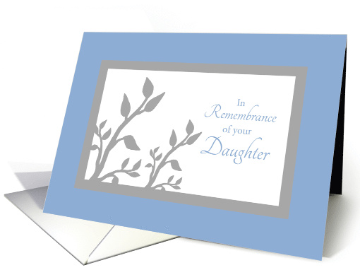 Daughter Anniversary Death Remembrance Tree Branch Silhouette card