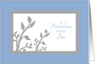 Son Death Anniversary Remembrance Tree Branch Silhouette card