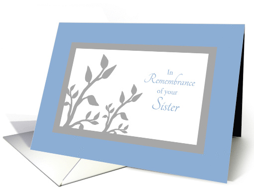 Sister Death Anniversary Remembrance Tree Branch Silhouette card