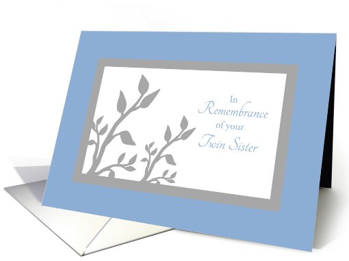 Twin Sister Death Anniversary Remembrance Tree Branch Silhouette card
