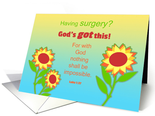 Surgery Encouragement Sunflowers and Bible Quote card (1527168)