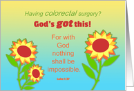 Get Well Feel Better Colorectal Surgery Sunflowers and Bible Quote card