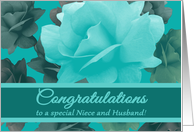 Niece Husband Congratulations Wedding Vintage Roses card