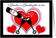 Grandson and Granddaughter-in-law Custom Valentines Hearts card