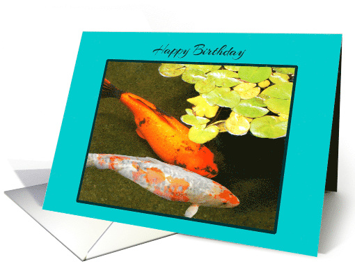 Son Birthday Beautiful Colourful Lucky Koi Fish card (582674)
