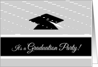 Invitation Graduation Party Graduation Cap in Black Grey White card