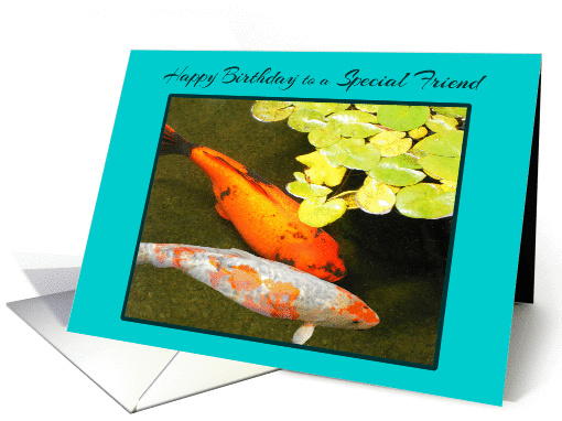 Friend Birthday Beautiful Colourful Koi Fish card (632819)