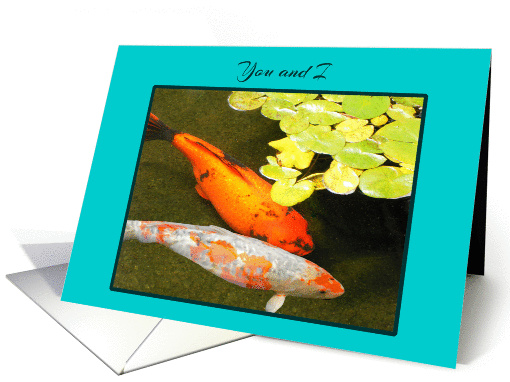 Husband Birthday-Koi Fish-Orange,Yellow,Blue card (632832)