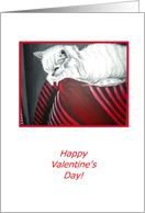 Friend Valentine’s Day Handpainted Cat Print in Red Black White card