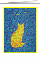 Pet SitterThank You-Cat Handmade Collage Print card