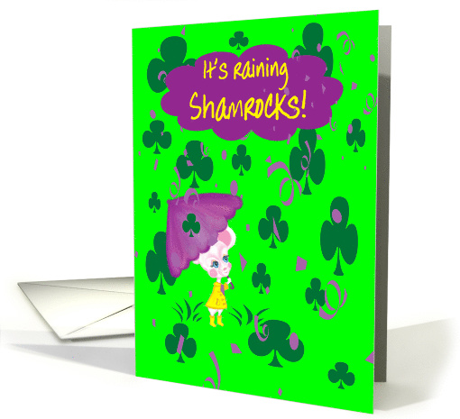 Daughter St. Patrick's Day It's Raining Shamrocks Mouse card (756919)