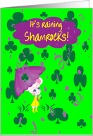 Parents St. Patrick’s Day It’s Raining Shamrocks Mouse Umbrella card