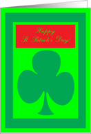 Dad Father Happy St. Patrick’s Day Big Green Shamrock Irish Blessing card