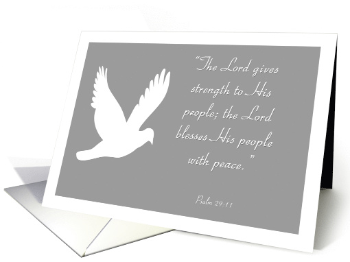 Sympathy Religious White Dove and Psalm29:11 card (784578)