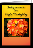 Missing You on Thanksgiving Orange Flower Card