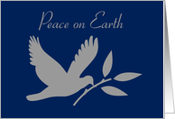 Christmas Peace on Earth White Dove W/Olive Branch card