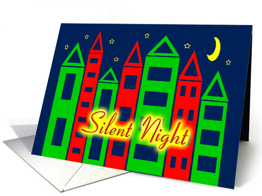 Christmas Silent Night Colorful Cityscape card (869306)