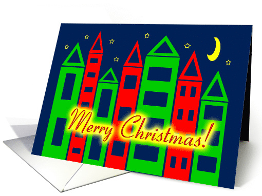 Friend Christmas Colourful Starry Night Cityscape card (869334)