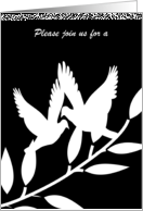 Invitation General Black and White Dove Silhouettes Card