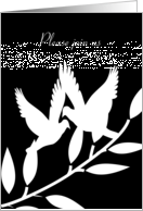 Invitation Civil Union Black and White Dove Silhouettes Card