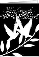 Engagement Announcement Black and White Dove Silhouettes card