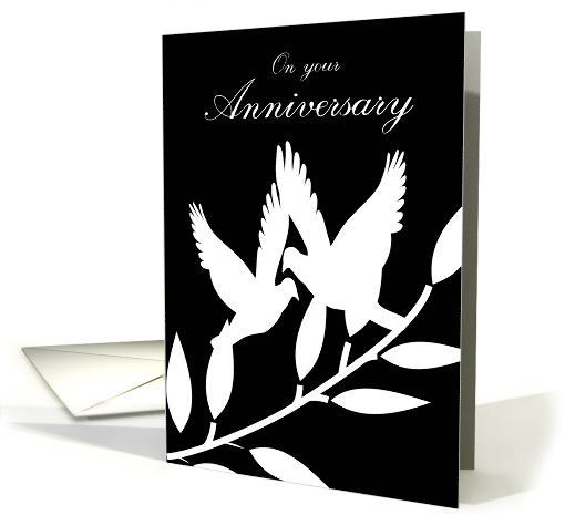 Congratulations Anniversary from All Group Black and White Doves card