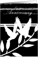 Congratulations from Both Anniversary Black and White Doves card