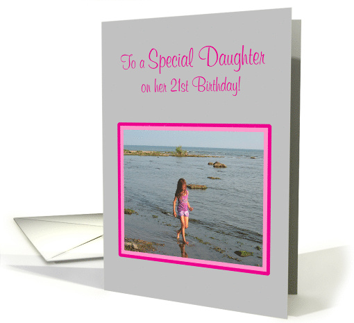 Daughter 21st Birthday Young Girl on Beach card (897630)