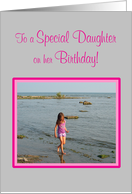 Daughter Birthday Young Girl on Beach card